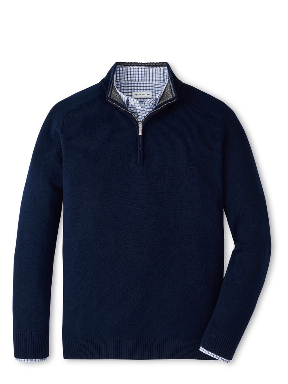 NWT Peter Millar Men's Navy Crescent Quarter Zip Sweater (Medium)